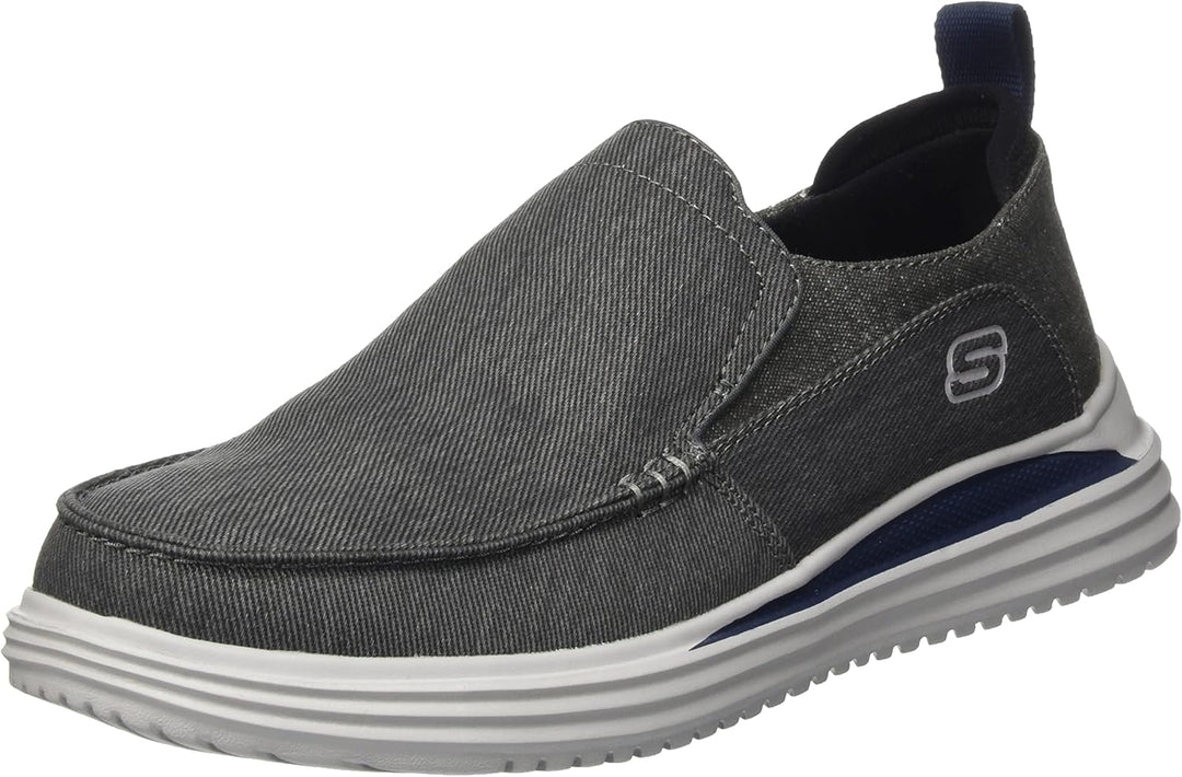 Skechers Herren Bewährt EverFlacher Slipper 41 EU Charcoal Washed Canvas, 41 EU Charcoal Washed Canv