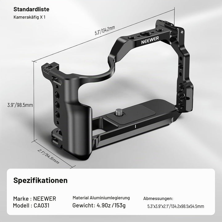 NEEWER R50 Kamerakäfig kompatibel mit Canon EOS R50, Aluminium Video Rig mit NATO Schiene, 1/4" Gewi