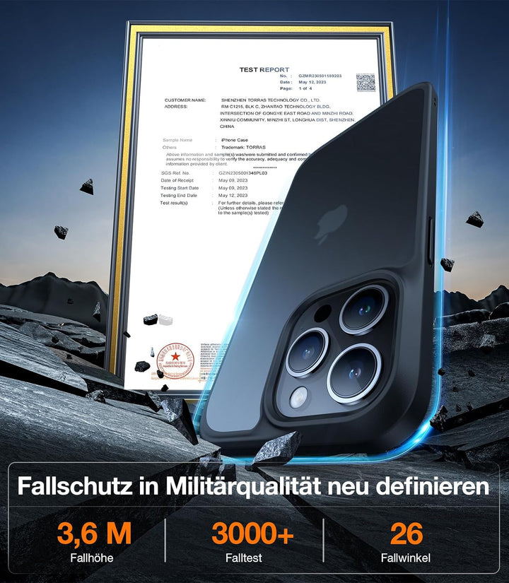 TORRAS für iPhone 13 Pro Hülle Echter Zertifizierter Militärschutz Handyhülle iPhone 13 Pro Case Sto