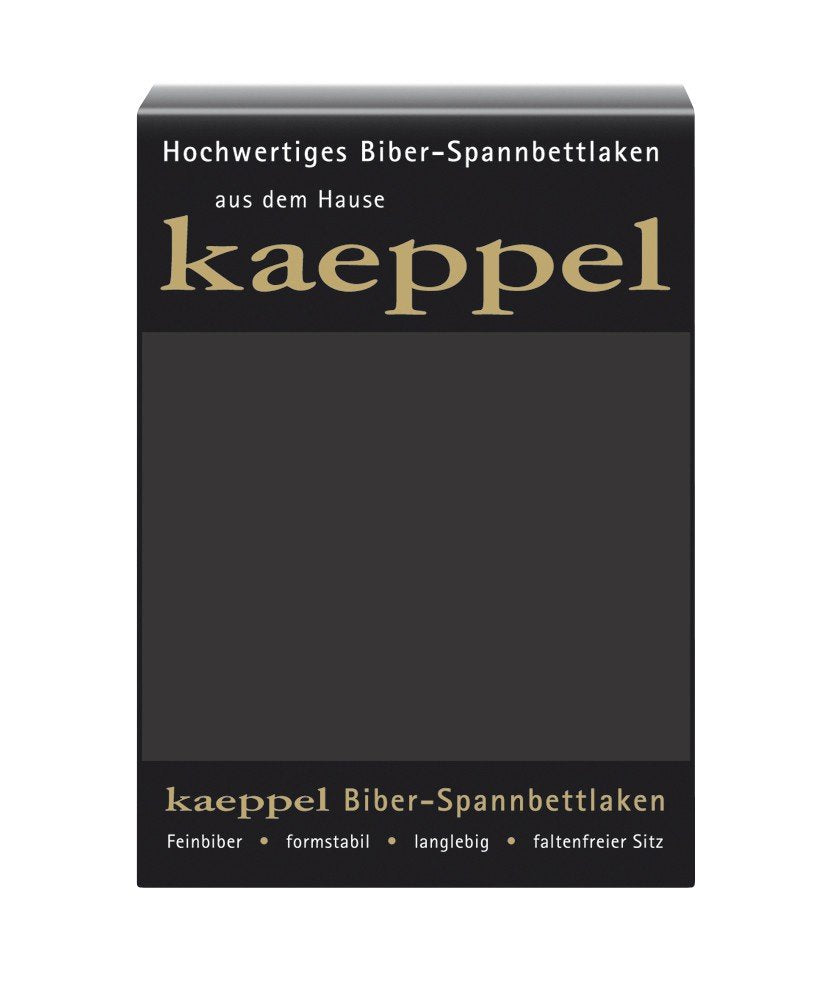 Kaeppel Biber Bettlaken Betttuch 180-200x200 cm Spannbettlaken 14 Farben Uni Öko, Farbe:Anthrazit 20
