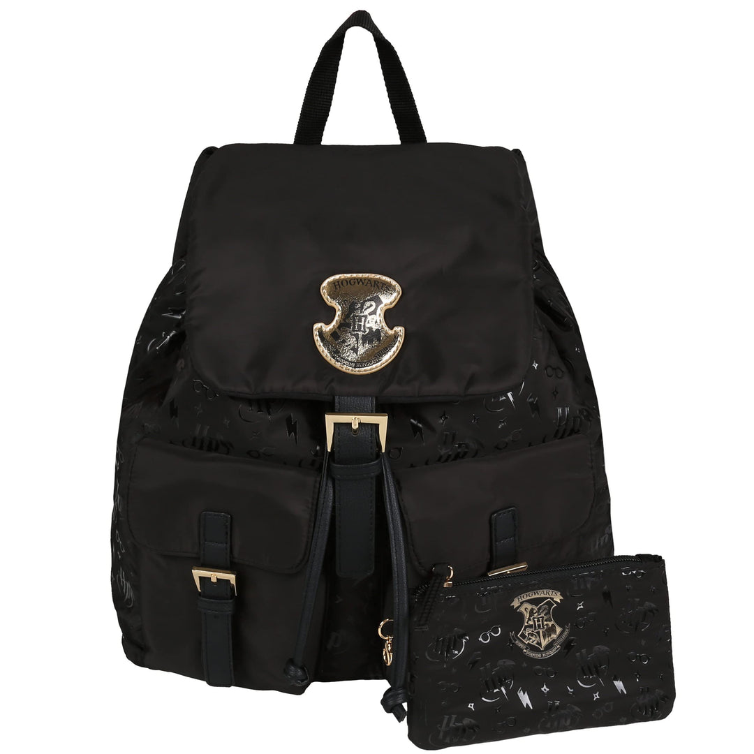 Schwarzer Rucksack mit Fächern Hogwarts Harry Potter Einheitsgrösse