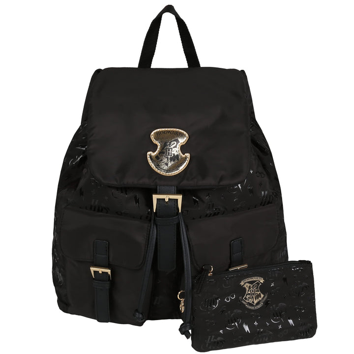 Schwarzer Rucksack mit Fächern Hogwarts Harry Potter Einheitsgrösse