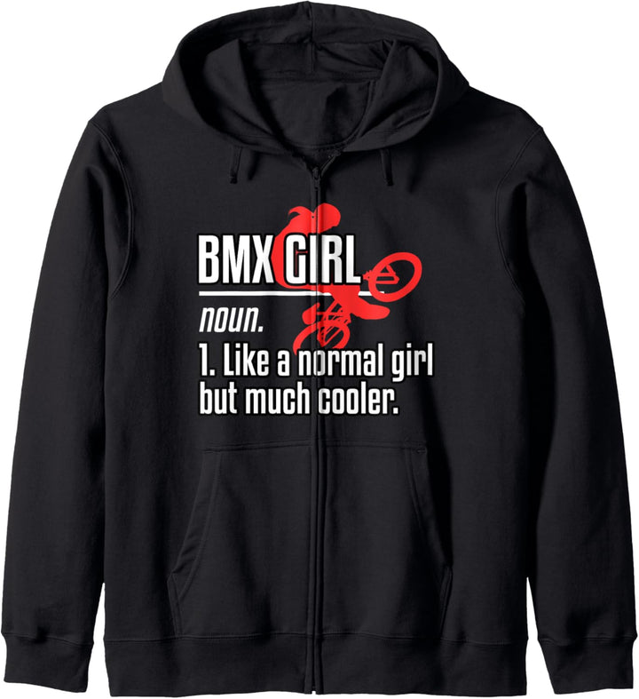 BMX Mädchen Ein Normales Mädchen Nur Viel Cooler Rad Fahren Kapuzenjacke
