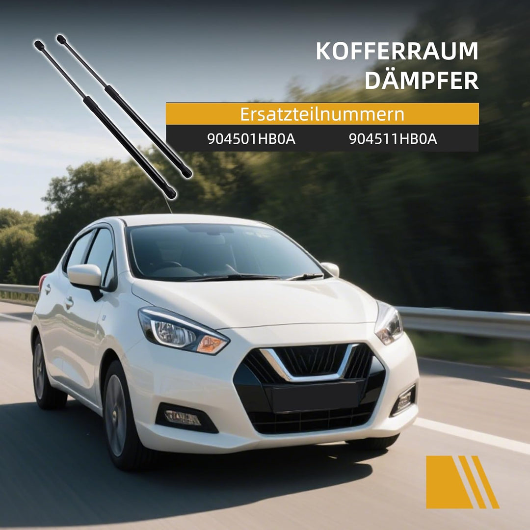 2 x Gasfeder Dämpfer Heckklappe Passend für Nissan Micra Mk4 K13 Alle Motoren Schrägheck 2010-2016,