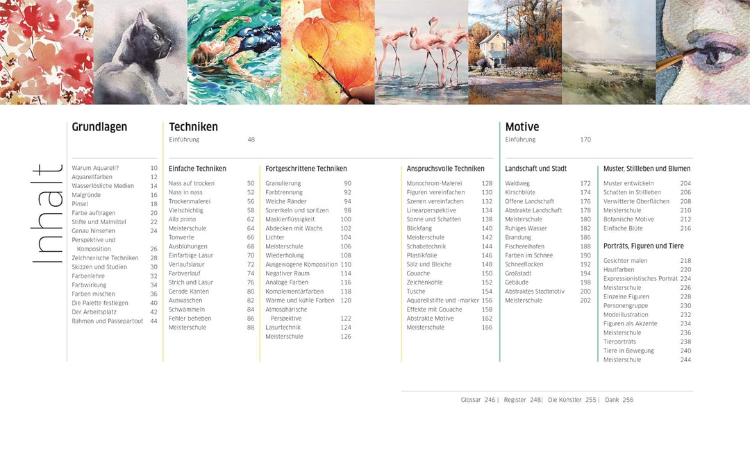 Meisterschule Aquarell: Materialien, Motive, Stile. Alle Techniken Schritt für Schritt, Gebundenes B