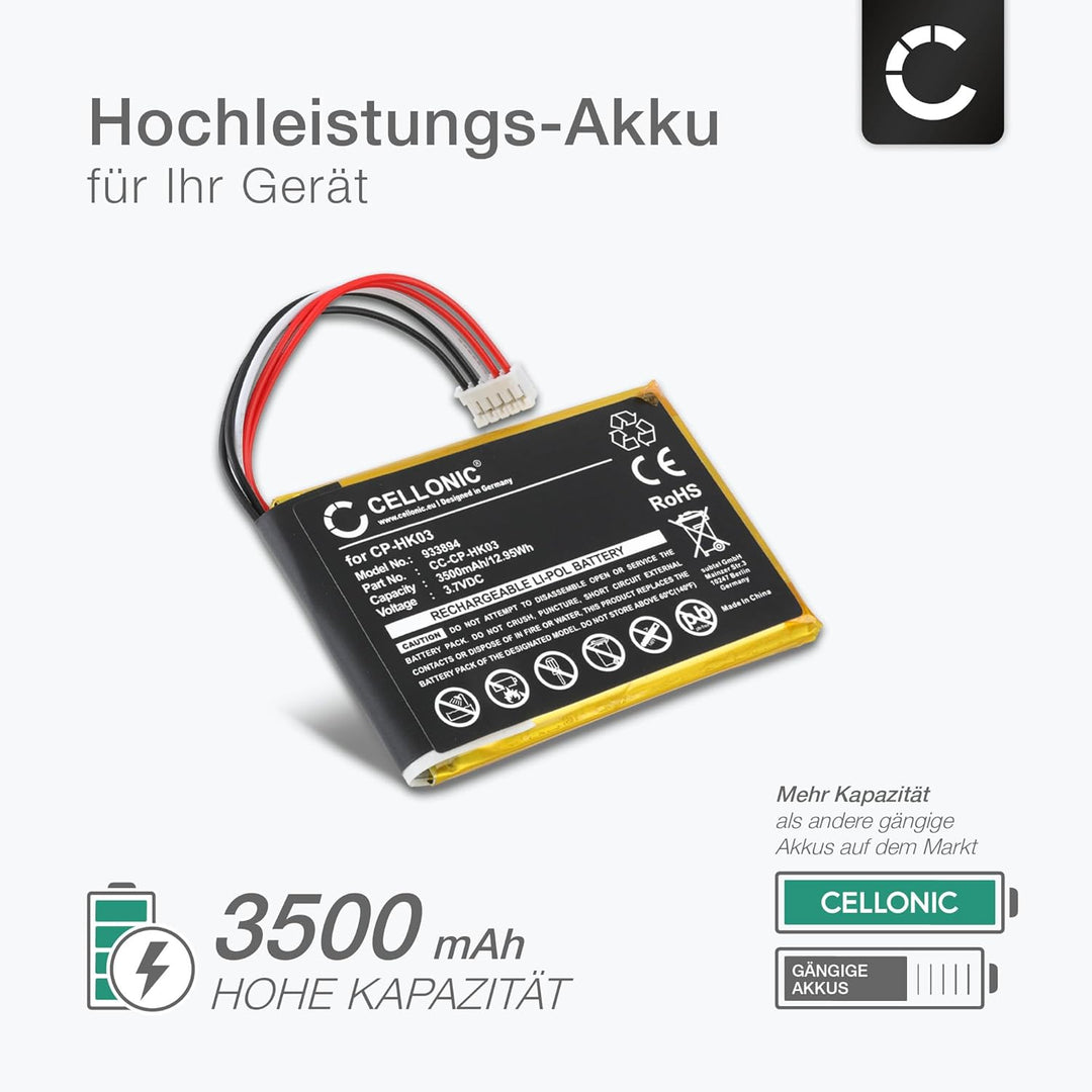 CELLONIC, Lautsprecherakku kompatibel mit Harman Kardon Esquire 2 (3500mAh, 3.7V) Ersatzakku CP-HK03