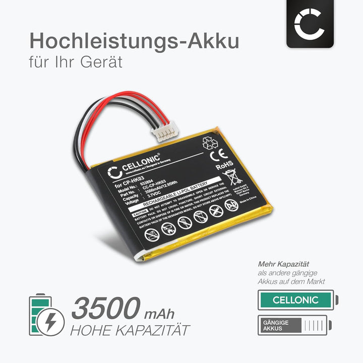 CELLONIC, Lautsprecherakku kompatibel mit Harman Kardon Esquire 2 (3500mAh, 3.7V) Ersatzakku CP-HK03