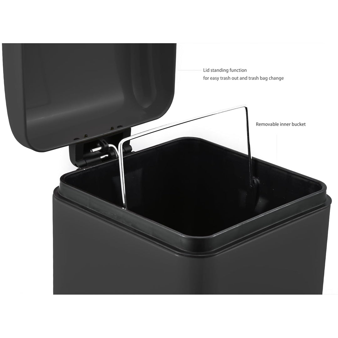 Tarrington House Mülleimer mit Softclose, 30 L, 34 x 28 x 68 cm, Schwarz