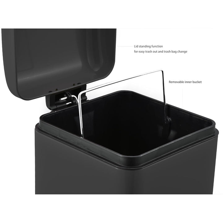 Tarrington House Mülleimer mit Softclose, 30 L, 34 x 28 x 68 cm, Schwarz