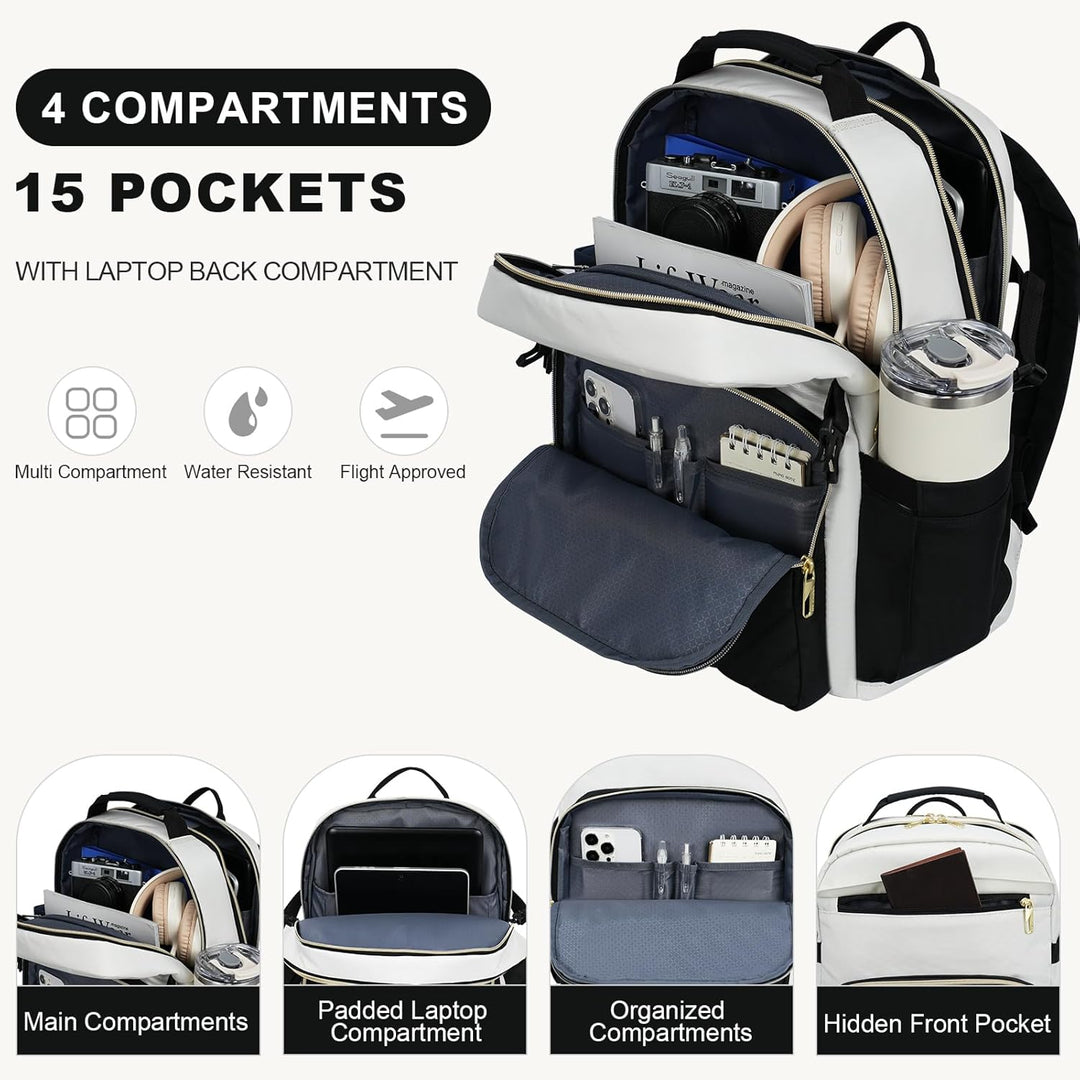 VANKEAN Laptop-Rucksack für Damen und Herren, 17,3 Zoll (43,9 cm), Modischer Rucksack, Wasserdichter