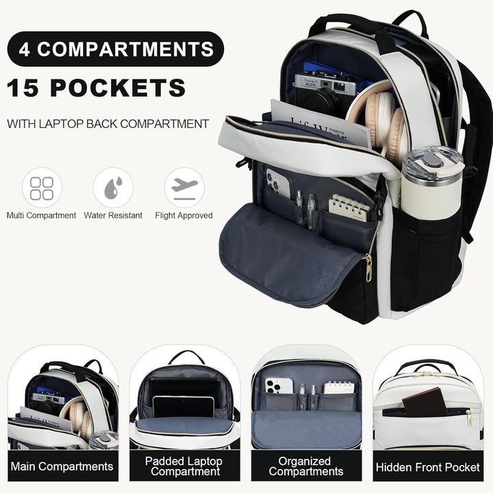VANKEAN Laptop-Rucksack für Damen und Herren, 17,3 Zoll (43,9 cm), Modischer Rucksack, Wasserdichter