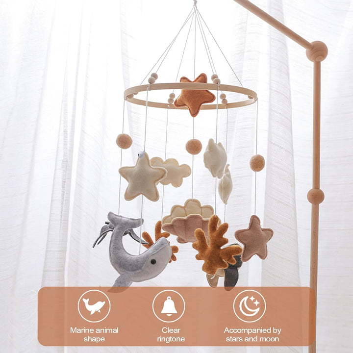 Baby Mobile - Bett Mobile,Filz Meerestiere Bett Mobile Abnehmbare Cartoon Spielzeuge Windspiel Deko
