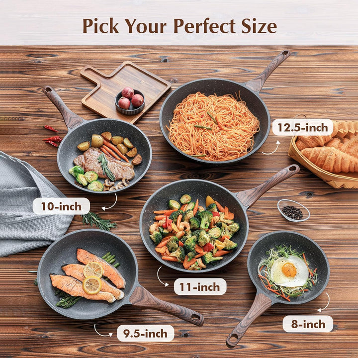 SENSARTE Antihaft Bratpfanne, 20cm Schweizer Granit-Beschichtung Omelette Pfanne, gesunde Stein Koch