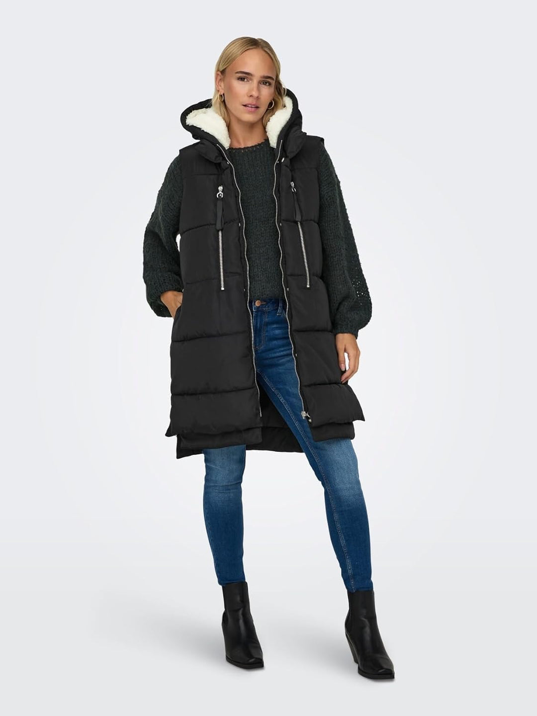 ONLY Damen Onlnewnora Puffer Waistcoat Life Cc Otw Pufferweste S Schwarz, S Schwarz