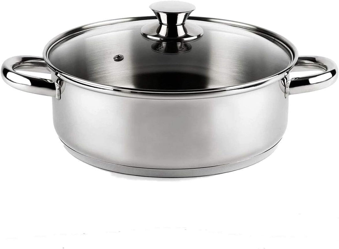 Vier CI18 Qualität 18 cm Durchmesser, Kochtopf für Induktion, Edelstahl 18/10, 18 cm 2 Liter 18 cm,