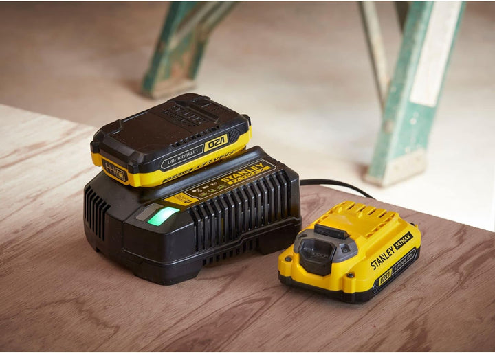 Stanley FatMax 18V Schnell-Ladegerät SFMCB14 (4A Ladestrom für schnelles Aufladen, einsetzbar für al