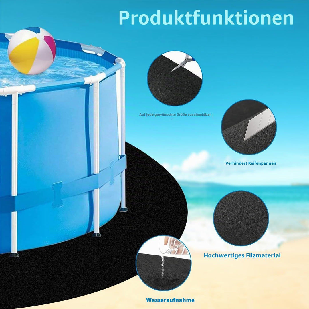 300CM Whirlpool Poolmatten Schutzboden, Pool Bodenmatte,Outdoor Poolunterlage Poolmatten Schutzboden