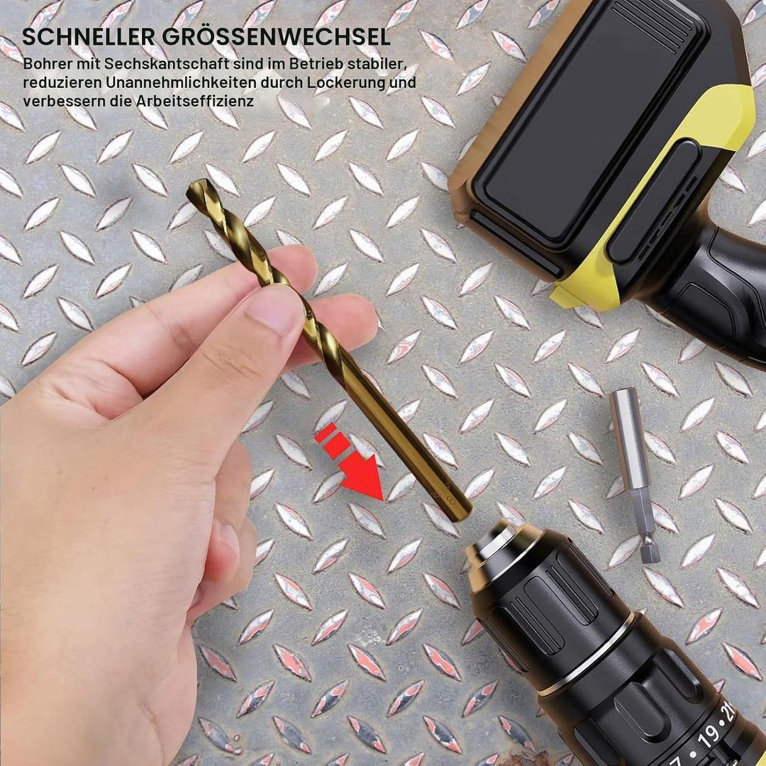 NORTOOLS 25 Stück HSS M35 Cobalt 5% Metallbohrer Bohrer DIN338 mit 135 °Split Point 1-13 mm x 0,5 mm