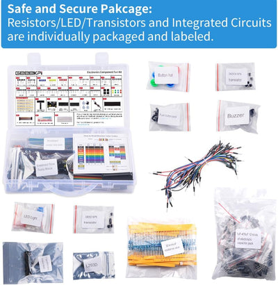 GeeekPi Electronics Component Starter Fun Kit mit Netzteilmodul,Steckbrett,GPIO Erweiterung Modul,Wi