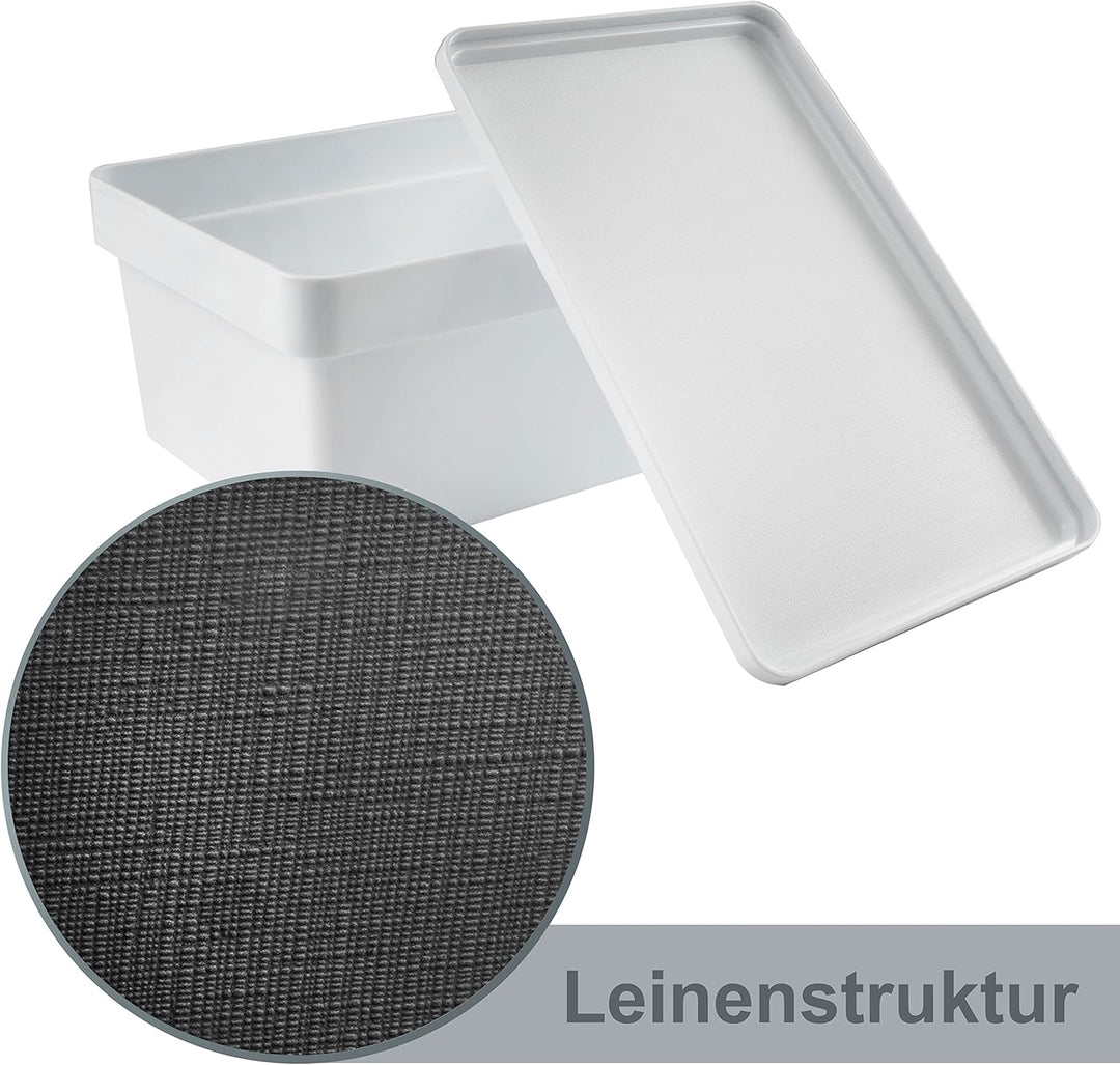 3 x Ordnungsbox Deckel stapelbar weiss DINA5 12cm 17x25x12cm 3,6L Kunststoff Weiss - mit Deckel 3 St
