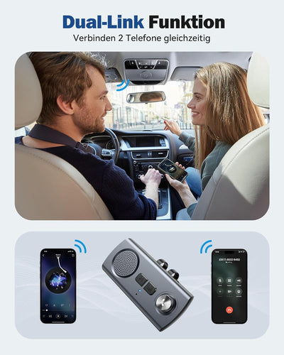 AGPTEK Freisprecheinrichtung für Auto, Bluetooth 5.3, Freisprechanlage für GPS, integriertes Mikrofo