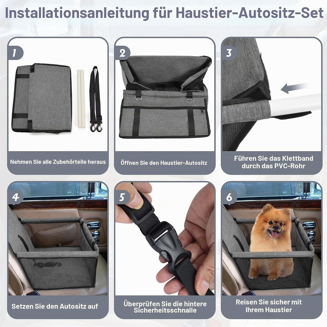 Extra Stabiler Hunde Autositz für Rücksitz, Oxford Atmungsaktiv Waschbare Hundeautositz für Kleine b