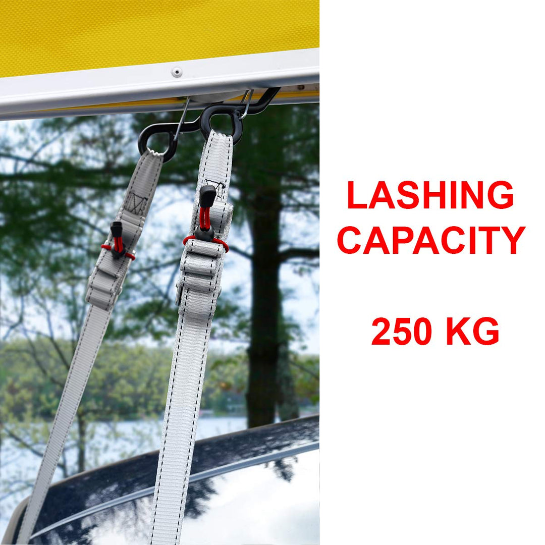 Master Lock 3062EURDAT Spanngurt mit S-Haken und Ratsche, Grau, 1,80 m x 25 mm Gurt, 4-er Set Pack 4