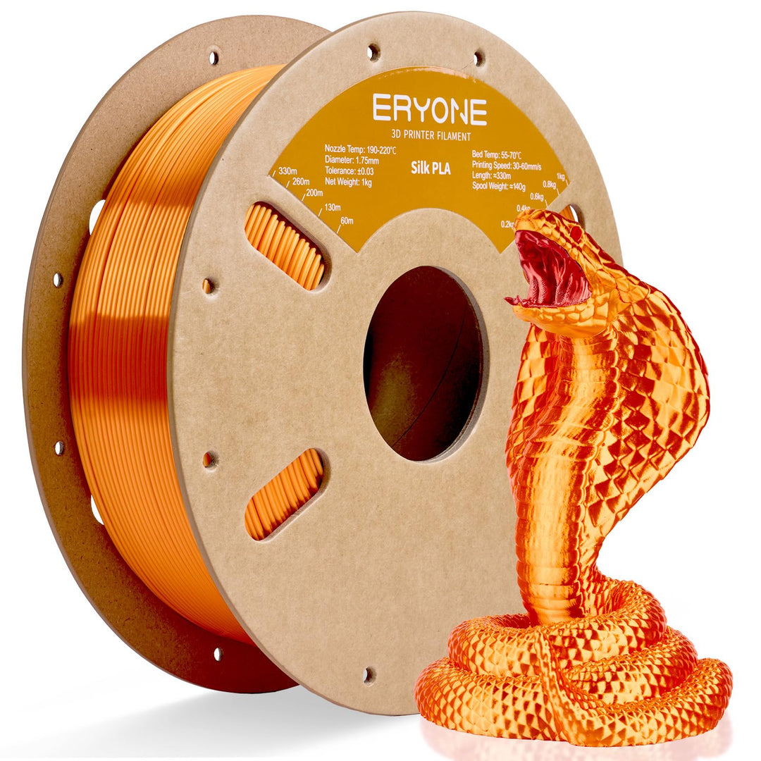 ERYONE Silk PLA Filament 1.75 mm, 3D Drucker Filament PLA Silk,+/- 0.03 mm, 1 kg/Spule, Seiden PLA O
