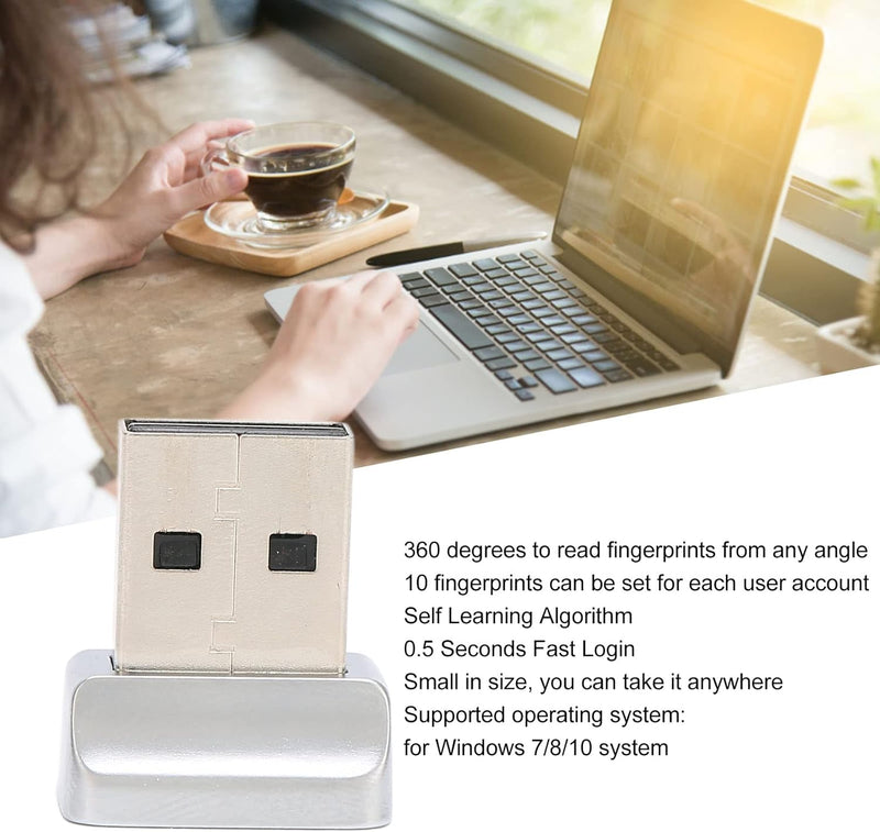 Sxhlseller USB-Fingerabdruckleser, für Windows 10 Hallo, für PC-Laptop-Computer, Tragbarer -Sicherhe