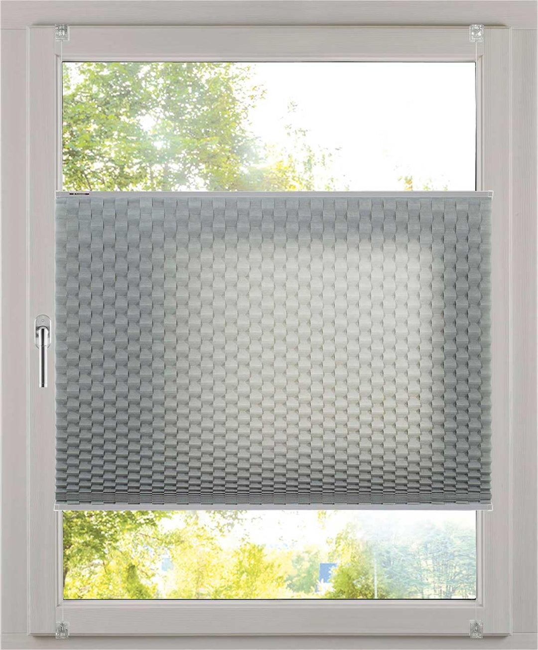 K-Home Klemmfix Plissee 3D-Effekt Grau 80 x 130 cm B80 x H130 cm 3d-struktur Grau, B80 x H130 cm 3d-