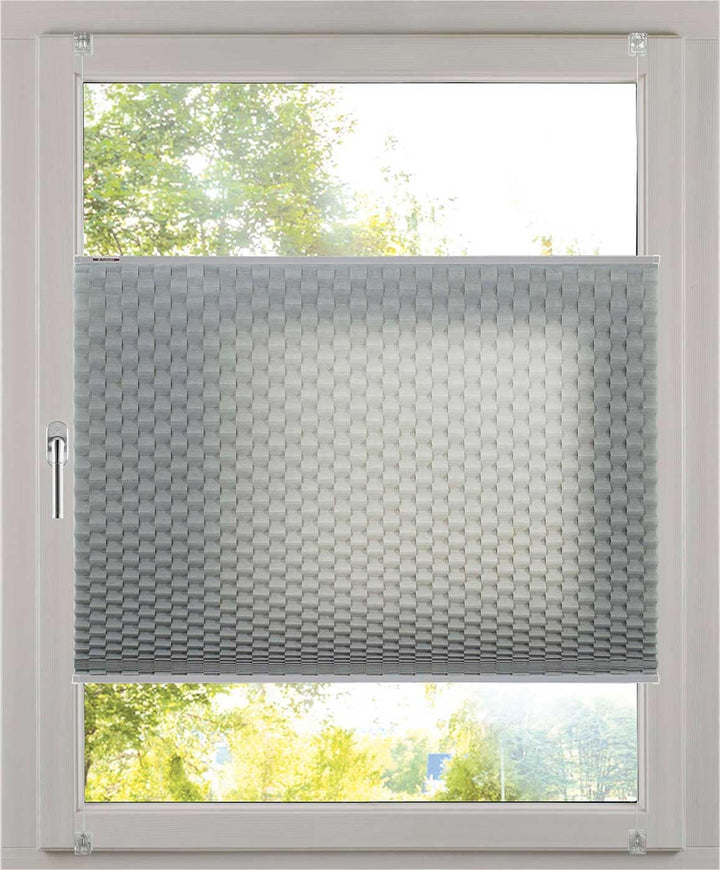 K-Home Klemmfix Plissee 3D-Effekt Grau 80 x 130 cm B80 x H130 cm 3d-struktur Grau, B80 x H130 cm 3d-