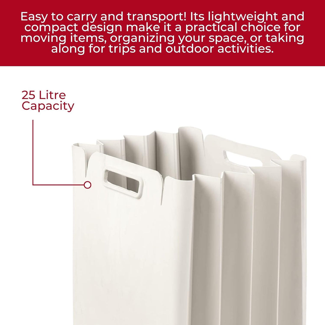 Guzzini - Home, ECO PACKLY Abfallsammler - Milchweiss, 30x25xh45 cm (open)|30x5xh45 cm (closed)|Capa