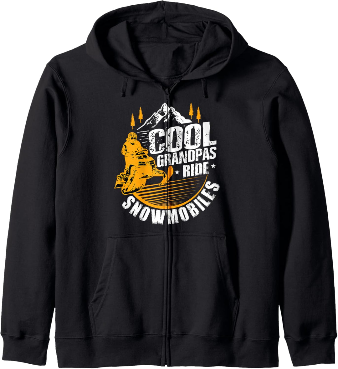 Cool Grandpas Ride Snowmobiles Geschenk Lustiges Schneemobil Kapuzenjacke