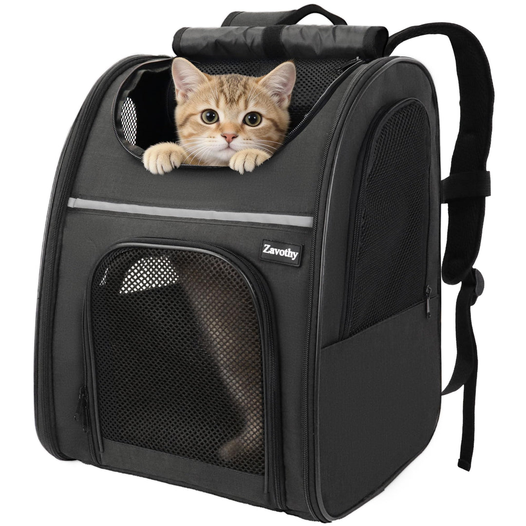 Zavothy Haustier Rucksack für Katzen und Hunde, Tragbar und Faltbar, mit Netzfenster und Gepolsterte