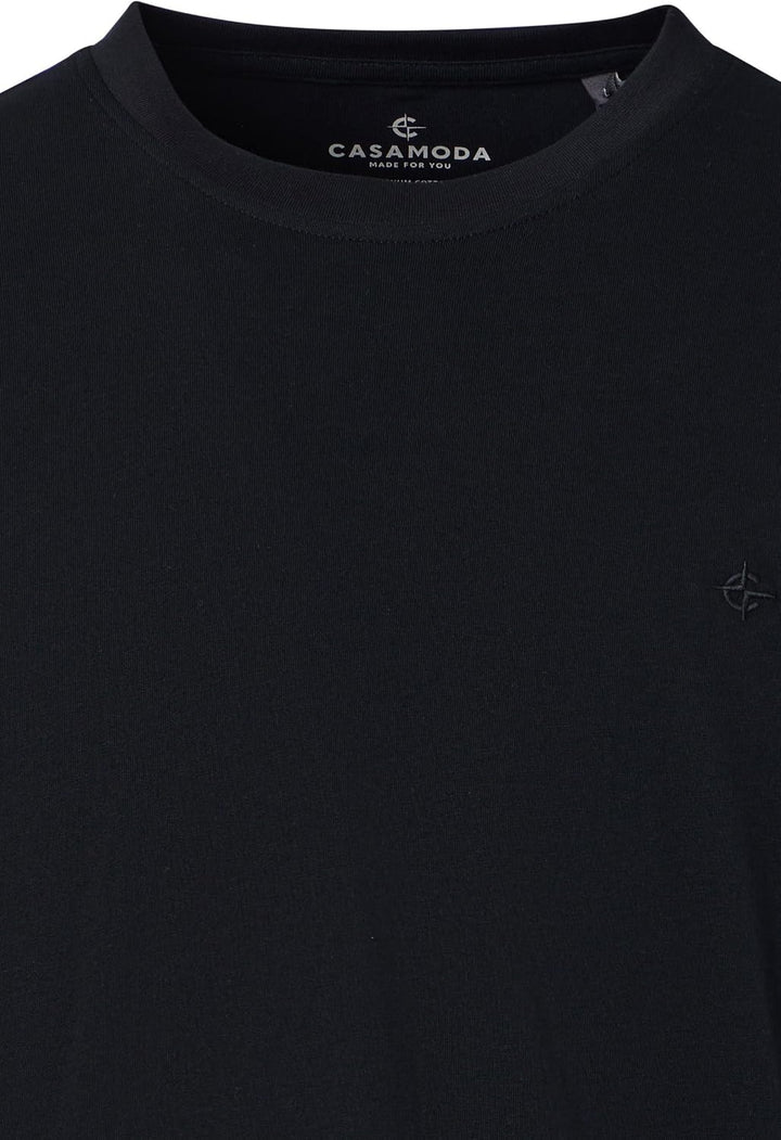 CasaModa Herren T-Shirt Halbarm Doppelpack 092500 Besonders pflegeleicht XL Schwarz, XL Schwarz