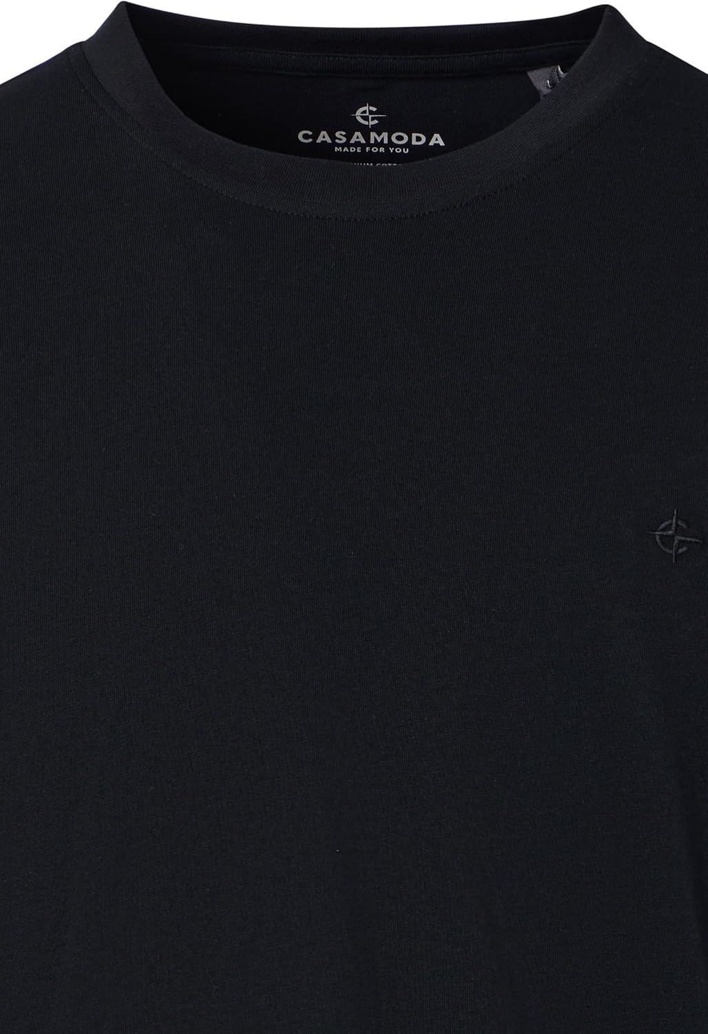 CASAMODA Herren T-Shirt Halbarm Doppelpack 092500 Besonders pflegeleicht S Schwarz, S Schwarz
