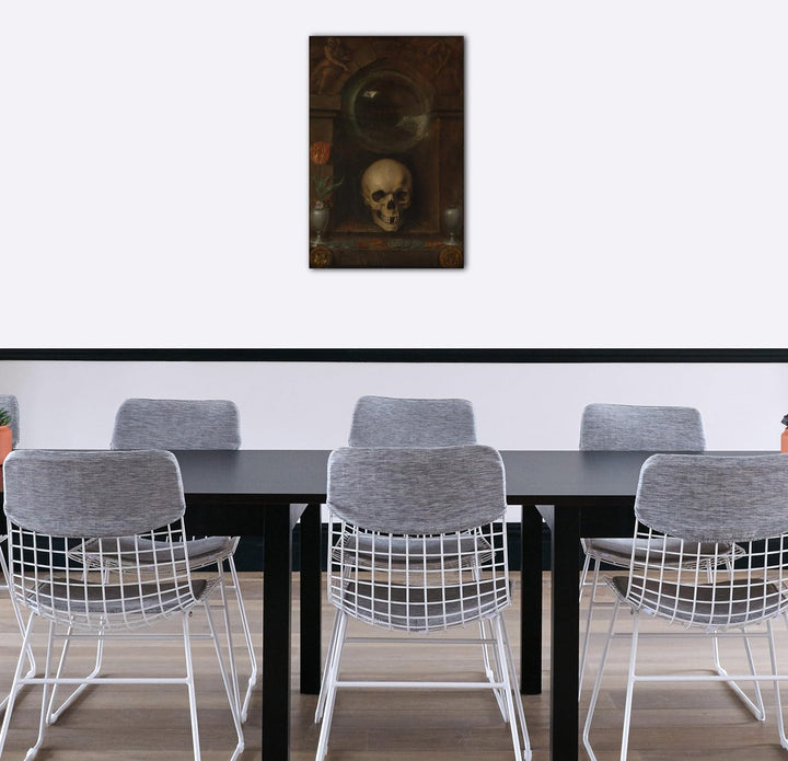 Printed Paintings Leinwand (60x80cm): Jacques de Gheyn II - Vanitas Stillleben 60x80 cm, 60x80 cm