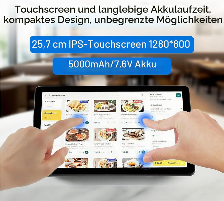 10,1-Zoll Industrie-Einbau-Panel-PC mit Windows 11, 10-Punkt-Touchscreen, Celeron N5100, 8 GB RAM, 1