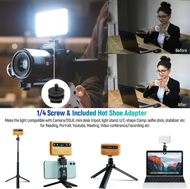 5W RGB Videoleuchte LED für Live Streaming YouTube Tiktok Aufnahmen, 2800K-6800K Dimmbare, APP Fernb