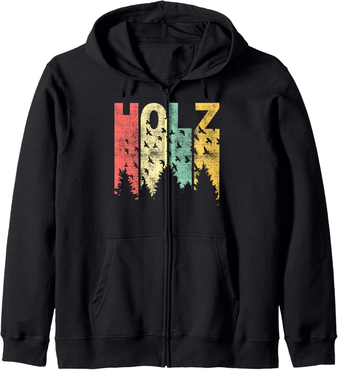 Retro Holz Vintage Wald Förster Holzfäller Kapuzenjacke