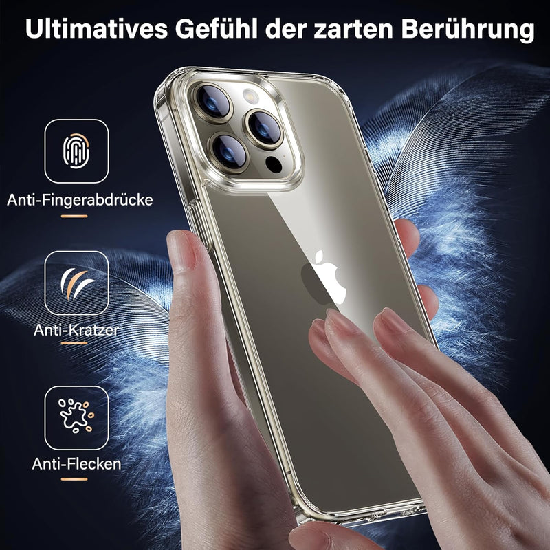 UniqueMe für iPhone 15 Pro Hülle, 5-in-1-Set Handyhülle für iPhone 15 Pro Case Rundumschutz Schutzhü