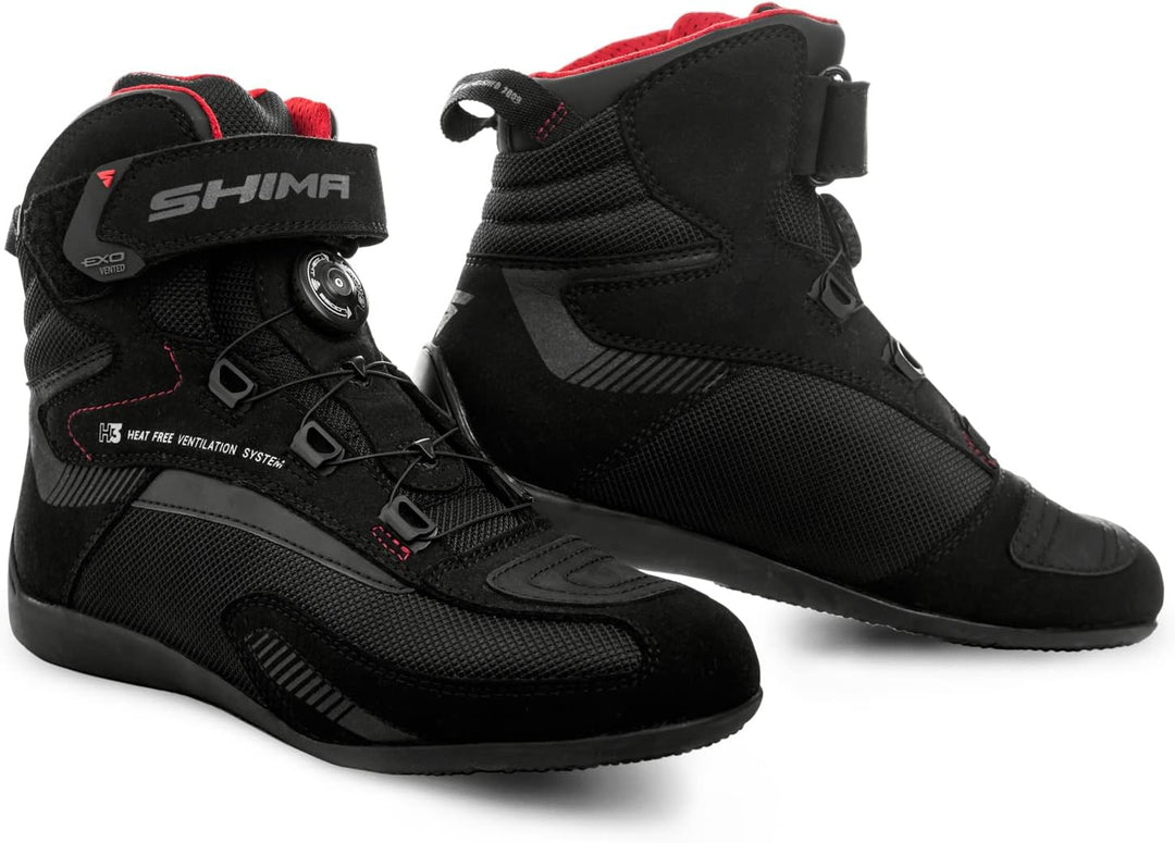SHIMA EXO Vented Motorradschuhe Damen | Sommer Belüftet Mesh Motorradstiefel mit ATOP Verschluss-Sys