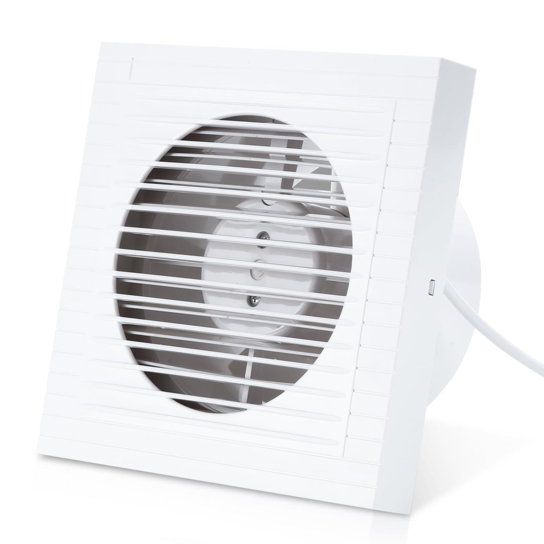 Badlüfter 100 mm – Leiser Abluftventilator für Bad, WC und Küche, mit Kupfermotor, 130 m³/h, gegen F