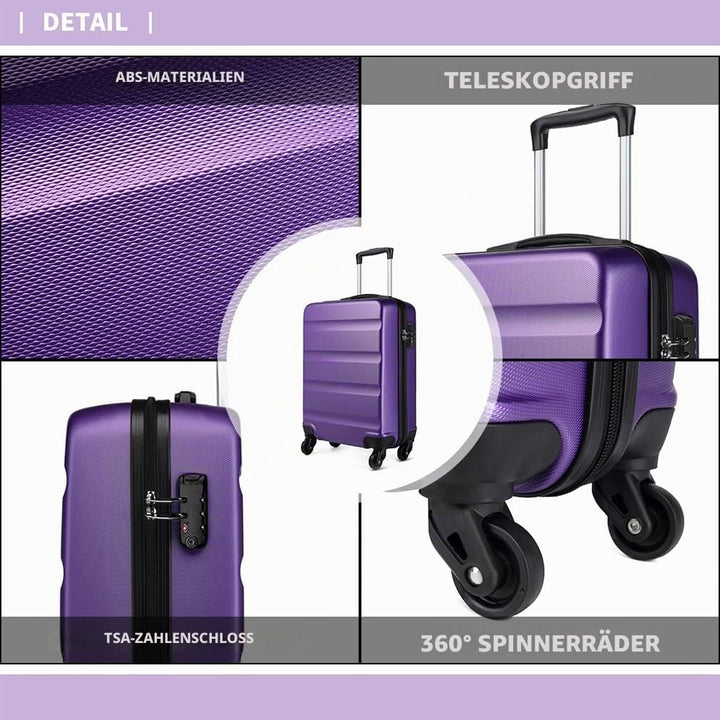 KONO Handgepäck Koffer Leicht Reisekoffer mit Rollen und TSA Schloss, Klein Koffer Trolley Handgepäc