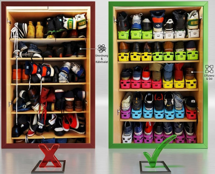 5 x Verstellbarer Profi Schuhstapler Schuhorganizer Schuhhalter – Magic Shoe Rack Organizer - Sparse