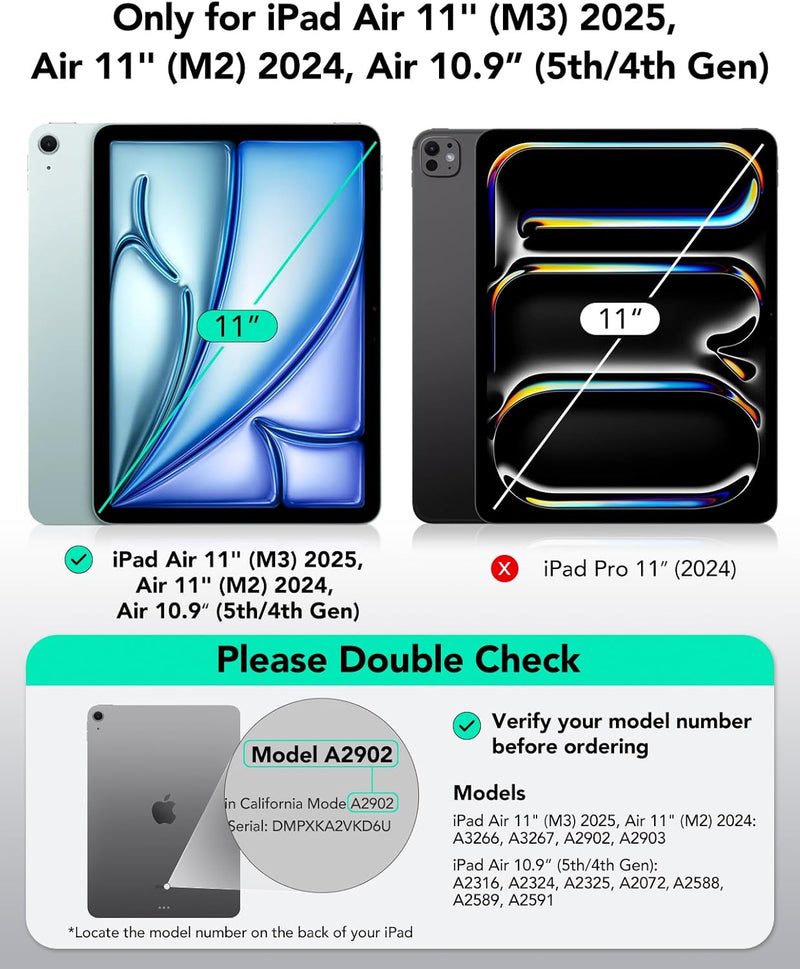 ESR für iPad Air 2022 Hülle, iPad Air 5 Hülle, iPad Air 4 Hülle 2020, 10,9 Zoll Case, abnehmbare mag