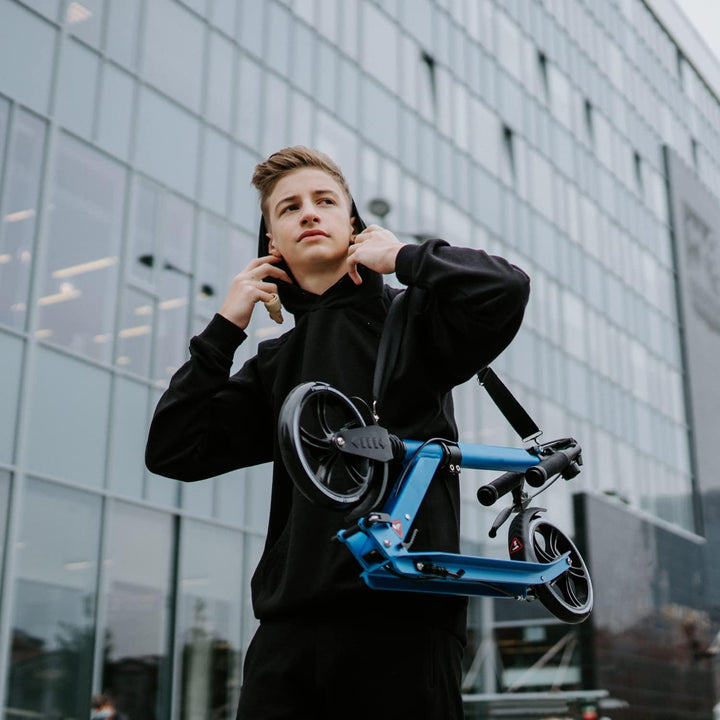 Movino Comfort+ City Scooter | Handbremse | Klappbar und Höhenverstellbar | Aluminium Roller mit Sto