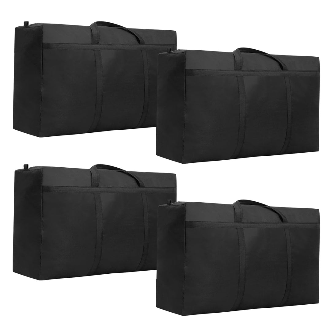 4 Stück 180L Grosse Aufbewahrungstasche - Oxford Heavy-Duty Umzugstaschen mit Reissverschlüssen Hand