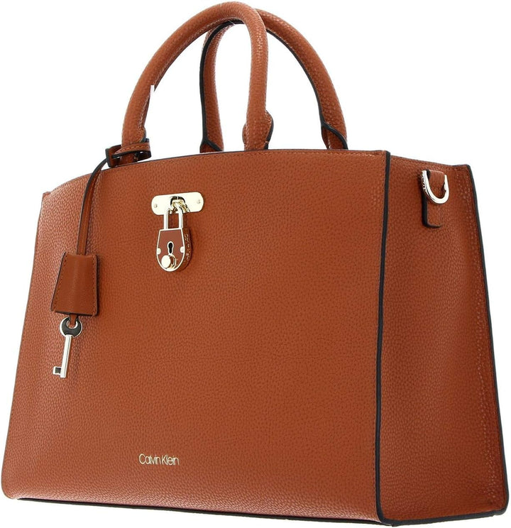 Calvin Klein Damen Handtasche Tasche Henkeltasche Business Tote Bag Braun