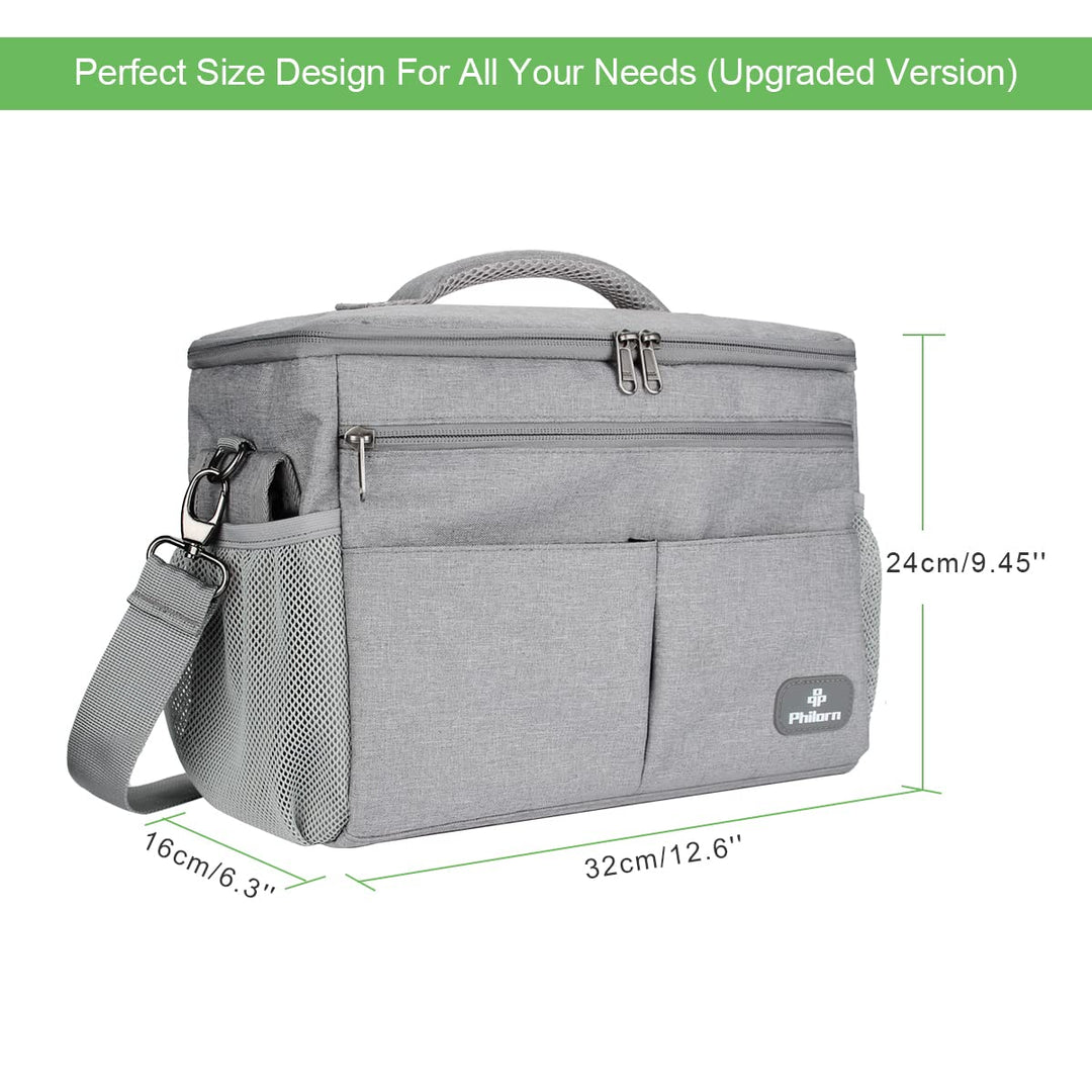 PHILORN Kinderwagen Organizer mit Isolierte Getränkehalter, Schultergurt Grosse Kapazität, Universal